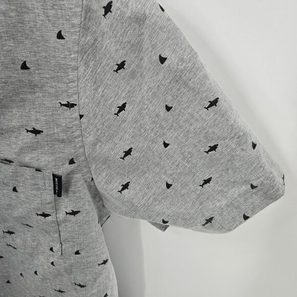 Molokai Surf Co Gray Sharks Short Sleeved Button Down Medium - Picture 6 of 14